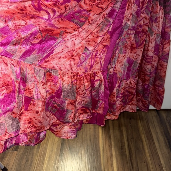 Kantha Bae Pink & Fushia Print Short Sleeve Bohemian Maxi Dress Free Size XS-3X - Picture 7 of 10